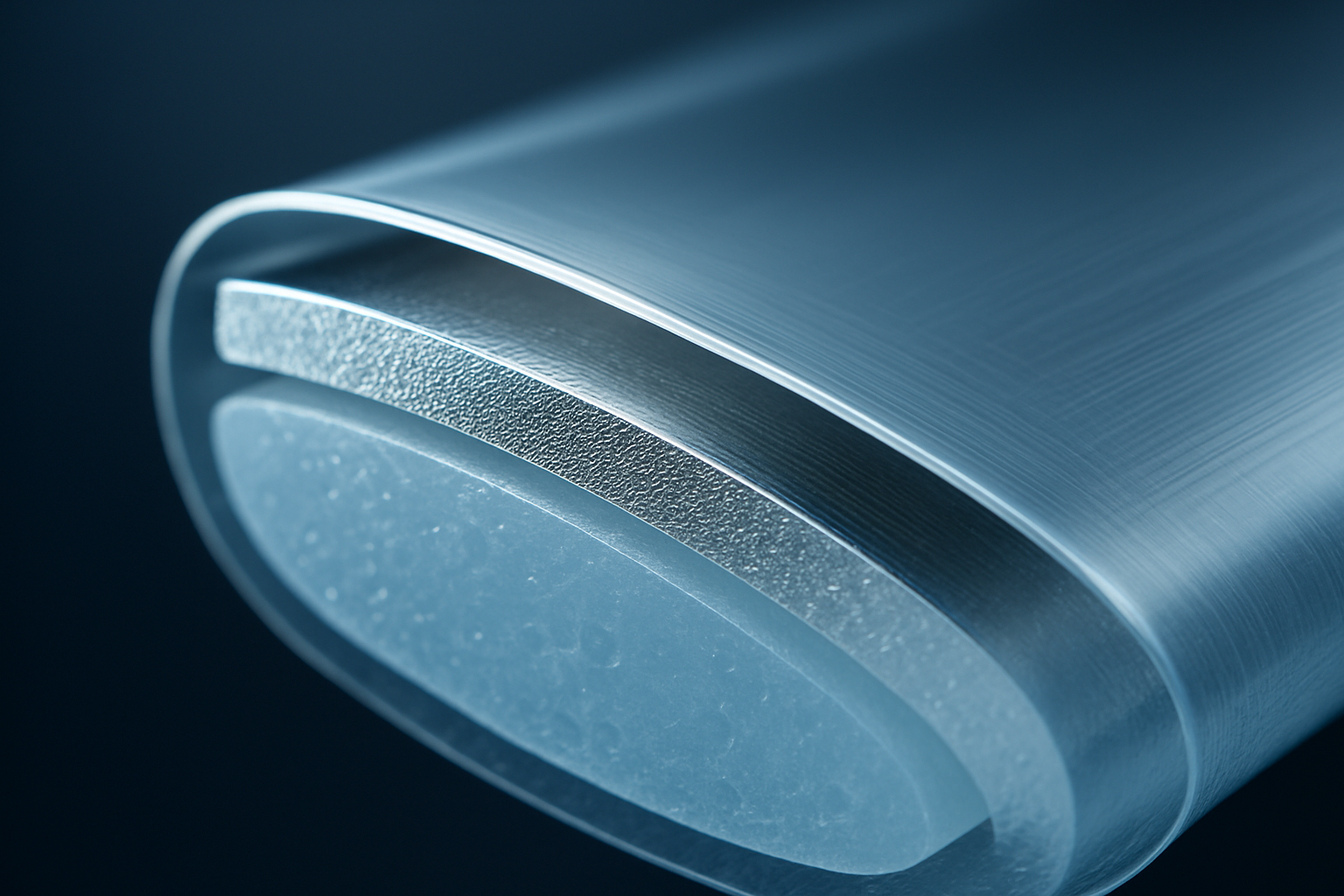 Cross-section of multi-layer packaging film